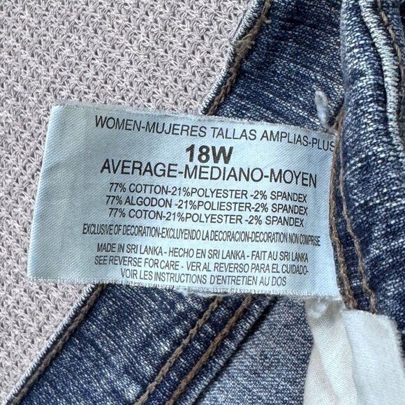 Gloria Vanderbilt Womens Amanda Jeans 18W Average Blue Straight Leg Pockets - Picture 8 of 14